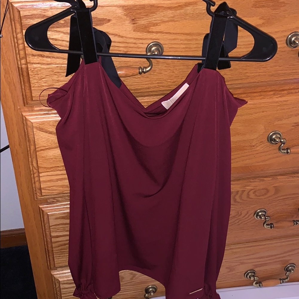 Burgundy Michael Kora Top
